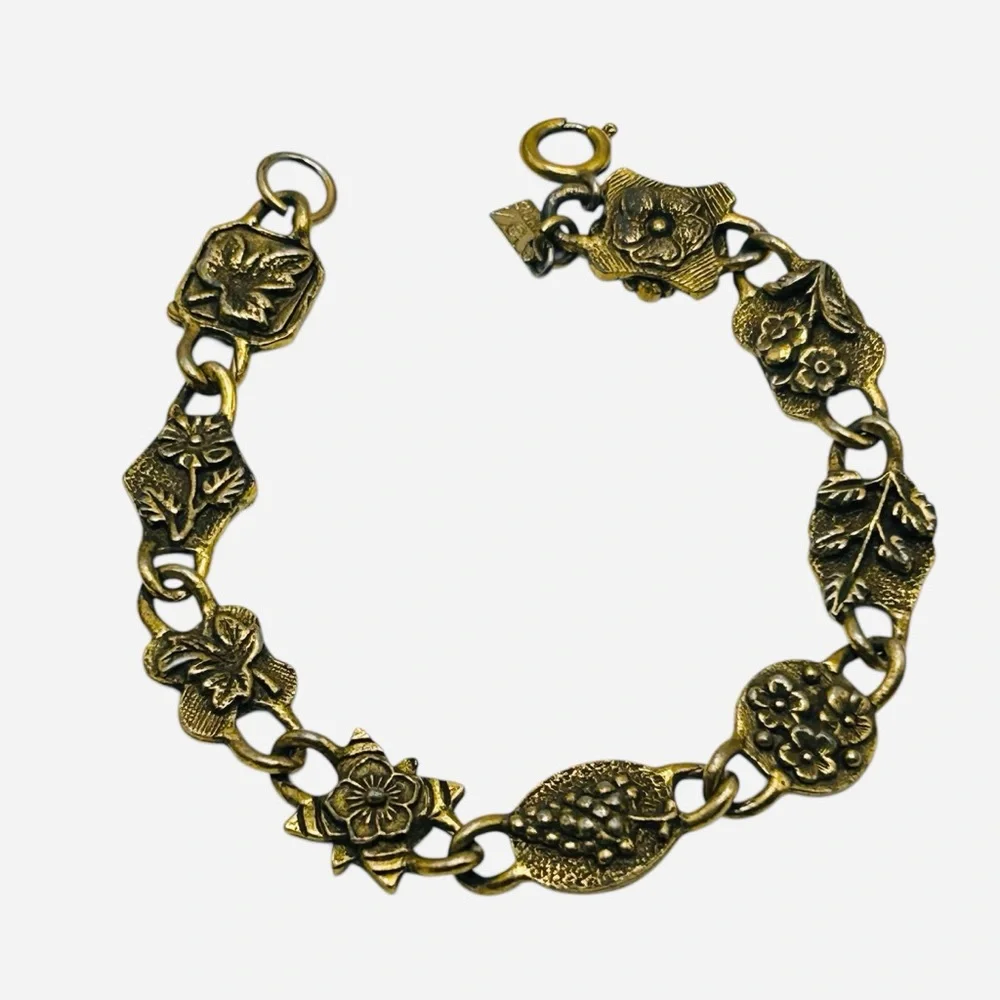 Vintage Emmons Victorian Revival Reversible Link Bracelet